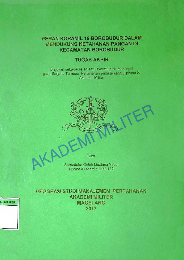 PERAN KORAMIL 19 BOROBUDUR DALAM MENDUKUNG KETAHANAN PANGAN DI KECAMATAN BOROBUDUR